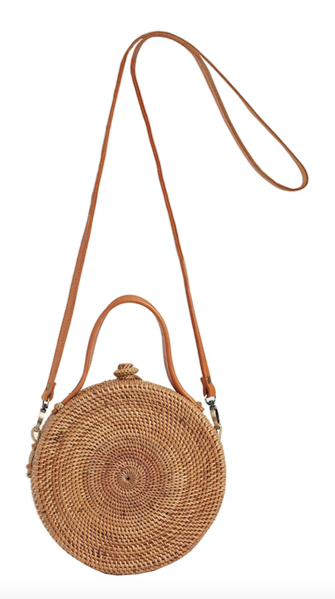 Wolf & Badger, Buenos Raffia Round Basket Bag