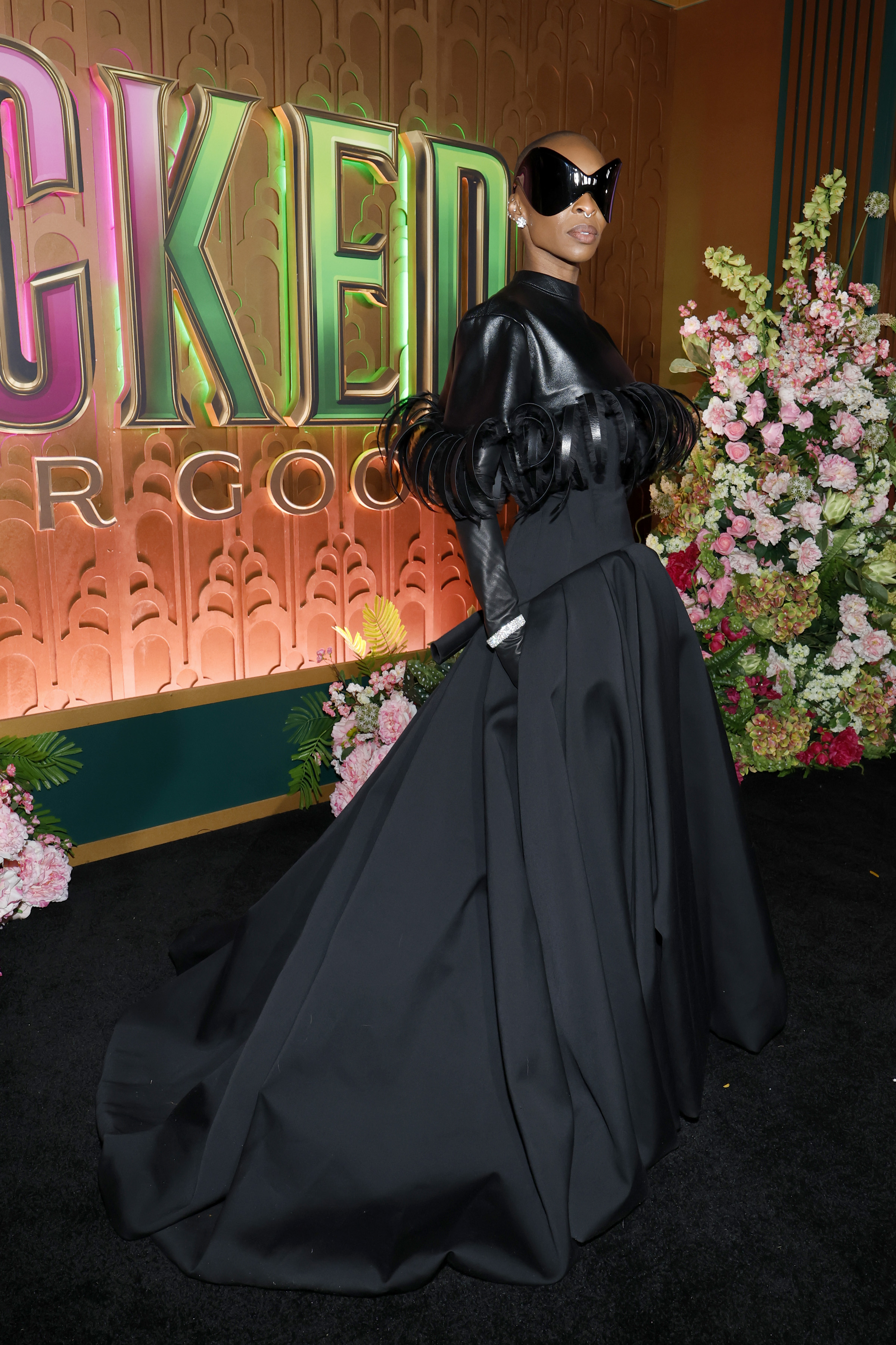 Cynthia Erivo wore a custom, feather-trimmed Balenciaga ballgown at the Wicked: for Good premiere in NYC