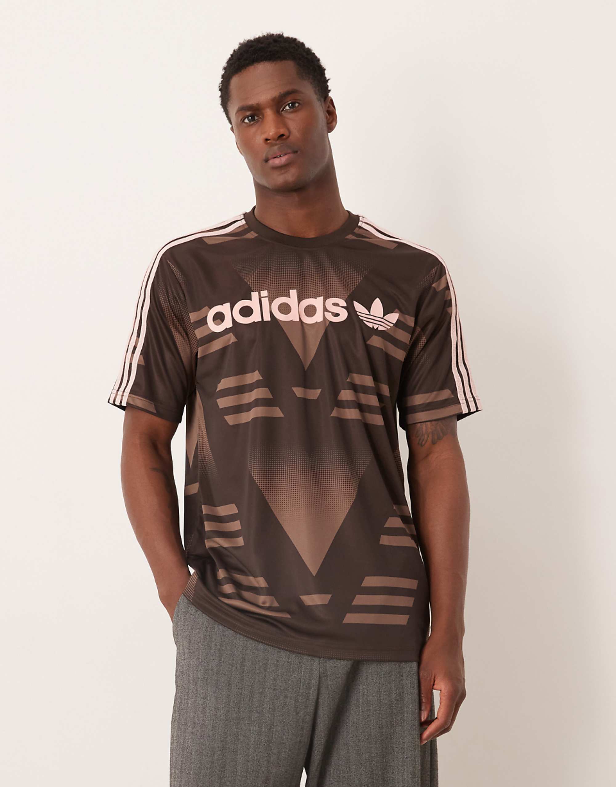 Adidas Originals Sponsored Jersey in Dark Brown