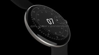 Google Pixel Watch leaked image against a black background