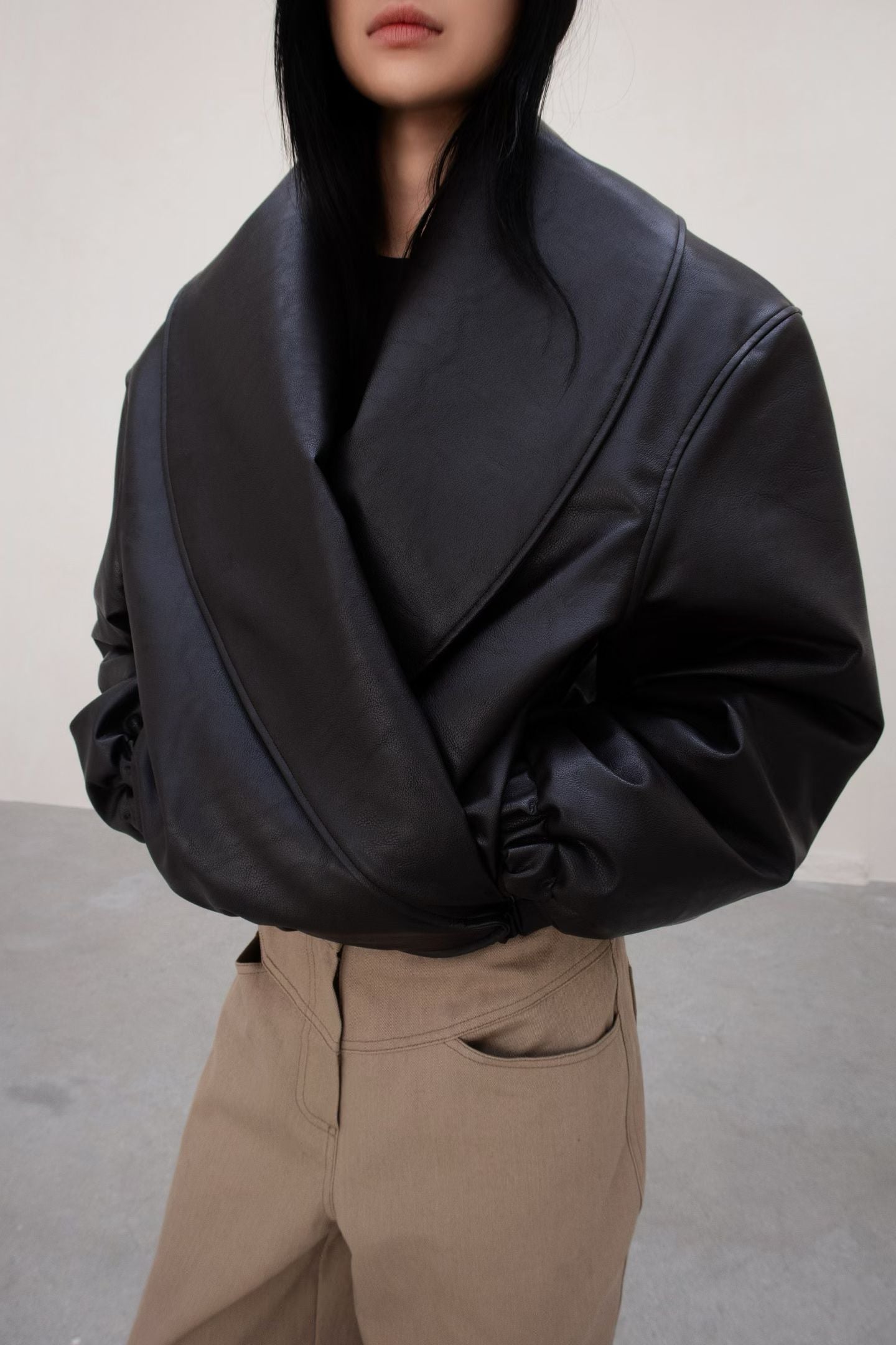 Hudson Faux Leather Bomber Jacket Black - O/s