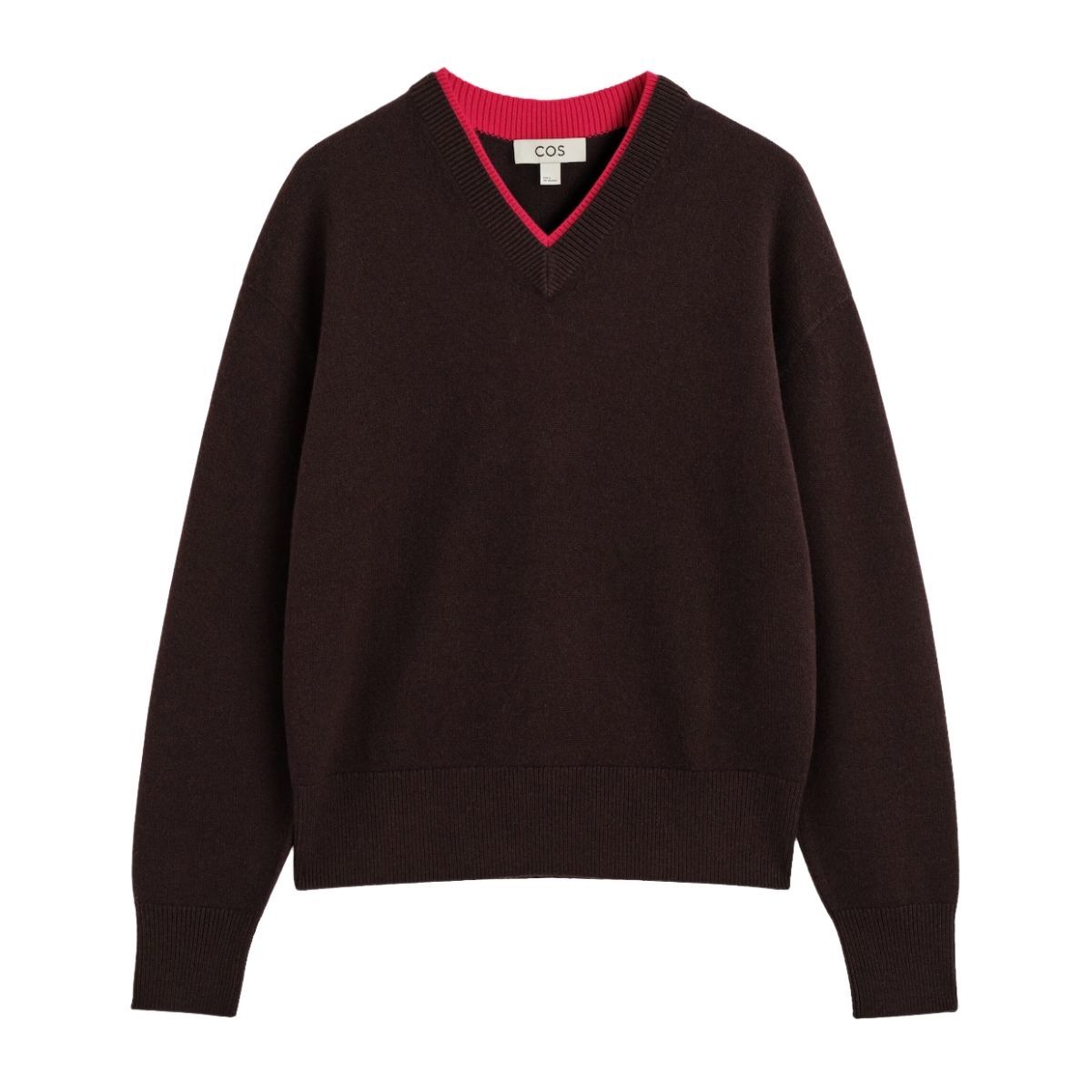 COS, Merino Wool Layered V-Neck Jumper
