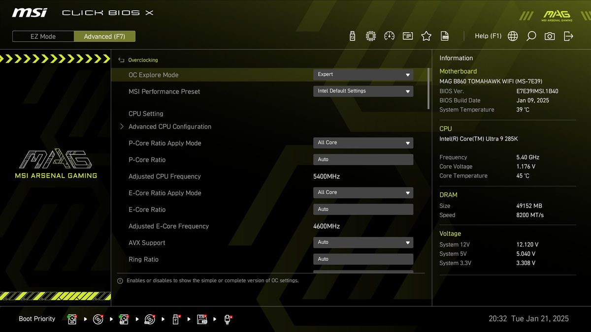 MSI MAG B860 Tomahawk Wifi