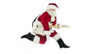 Santa Claus playing guitar
