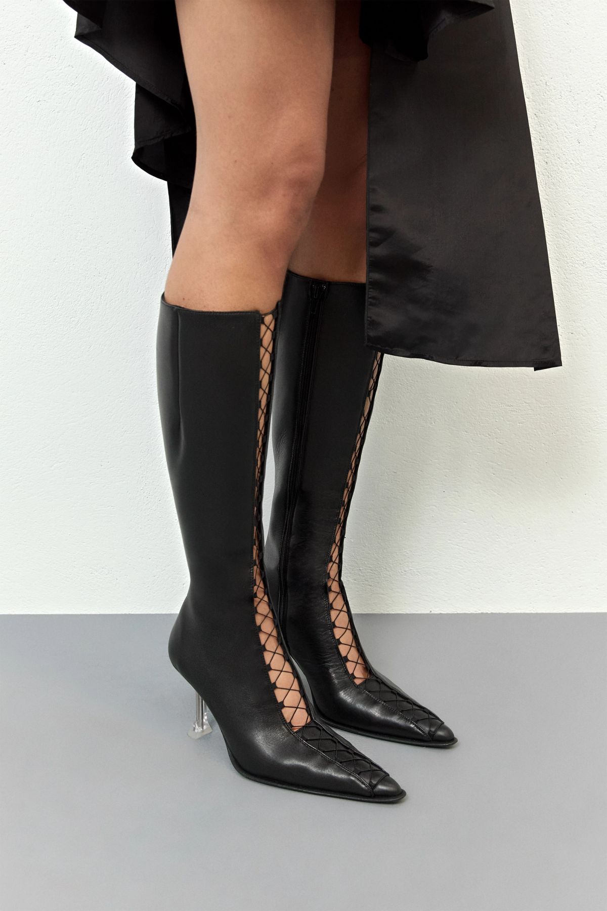 Aline Boots - Tall Black Leather