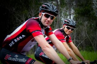 Chris White and Jonathan Cantwell during their training ride.