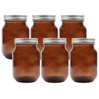 16 ounce amber glass mason jars, Walmart