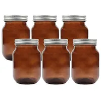 16 ounce amber glass mason jars, Walmart