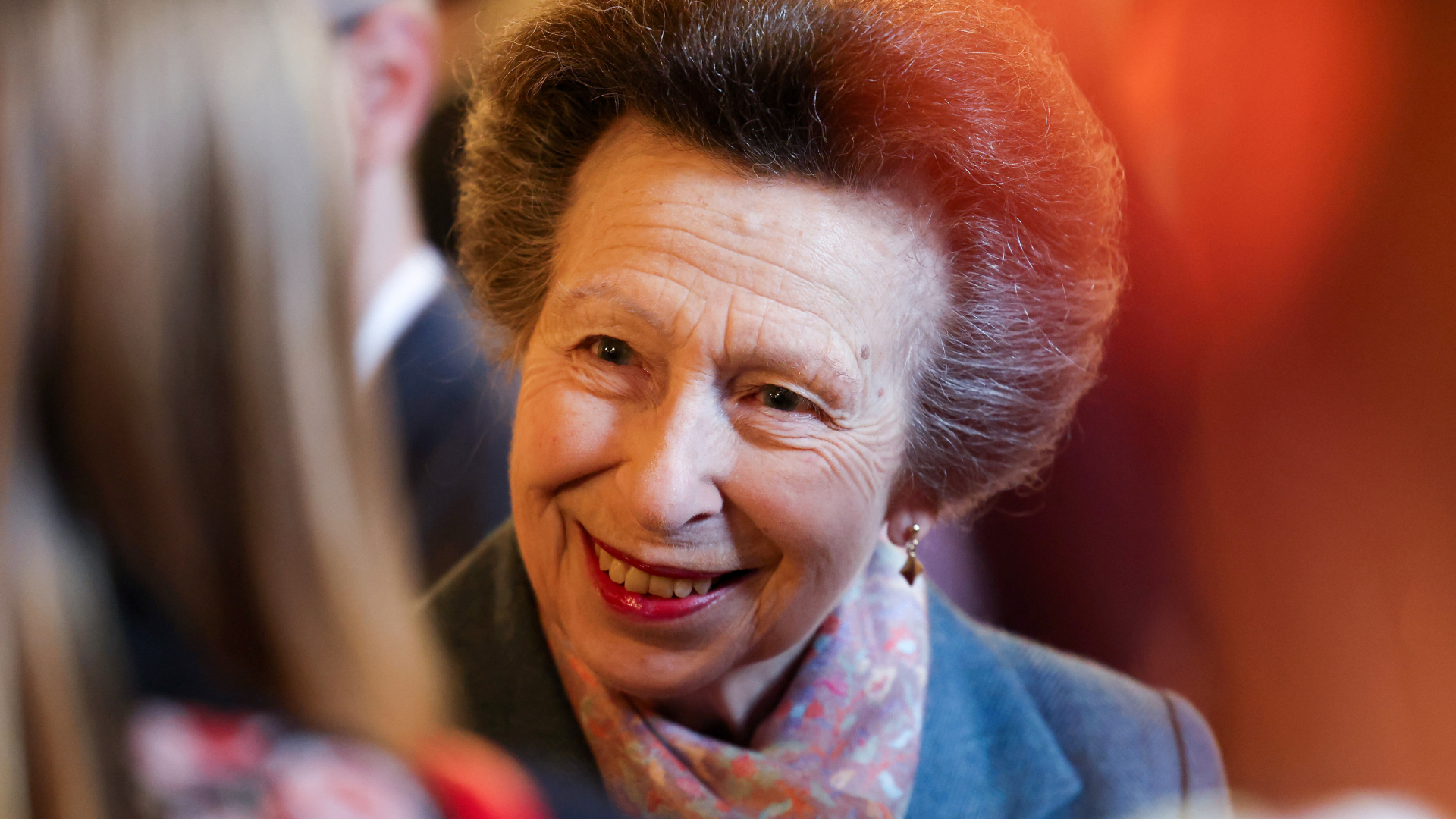 Princess Anne shakes someone's hand at a reception at the British Consulate General, ahead of the opening of the Milano Cortina 2026 Winter Olympic Games in Milan, Italy, on February 5, 2026