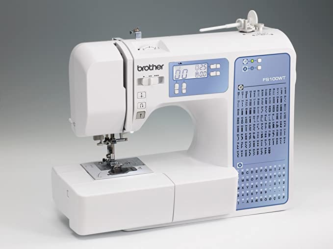 A Brother Black Friday deals image with a Brother FS100WT sewing machine on a white table