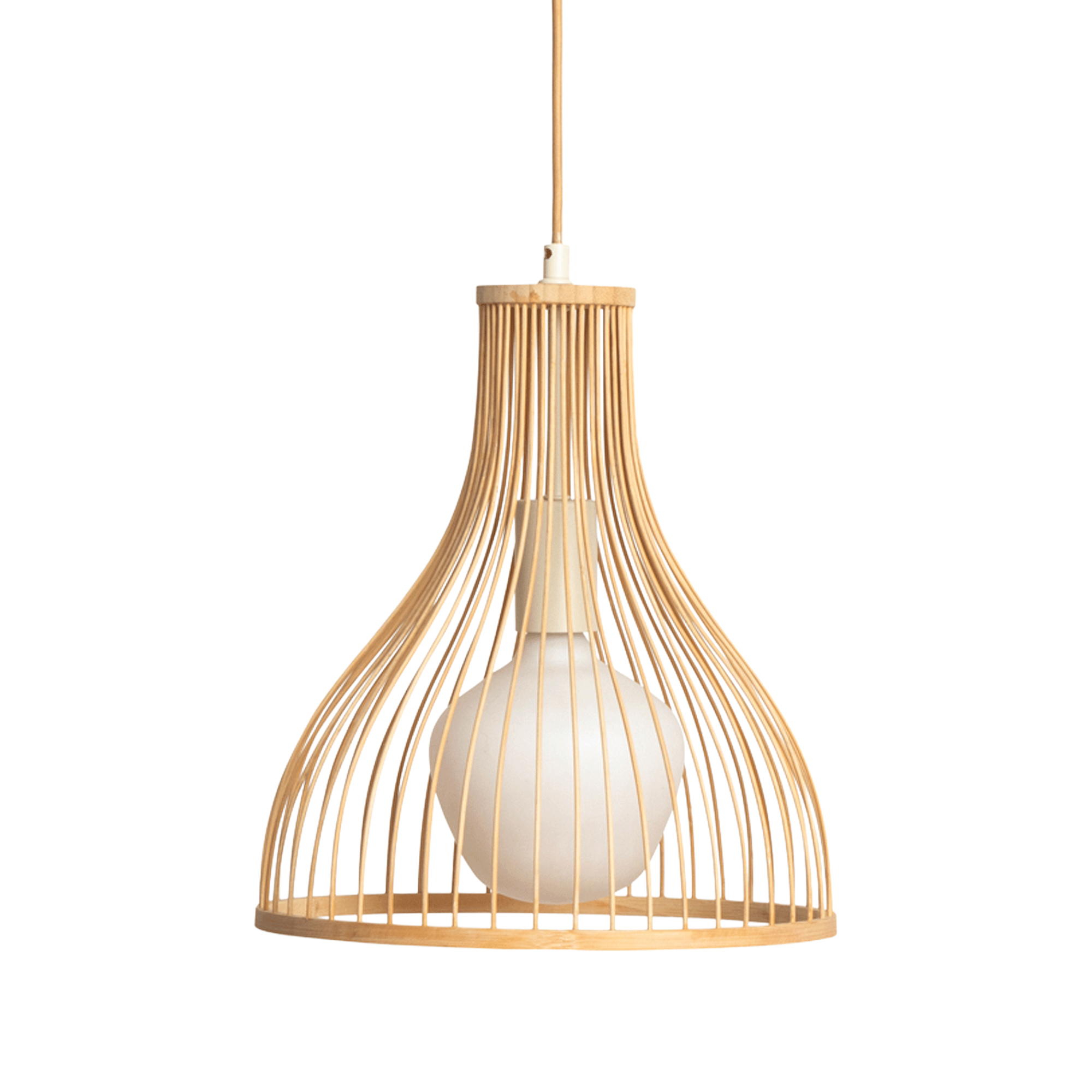 Heals Makiko pendant light in Bamboo against a white background