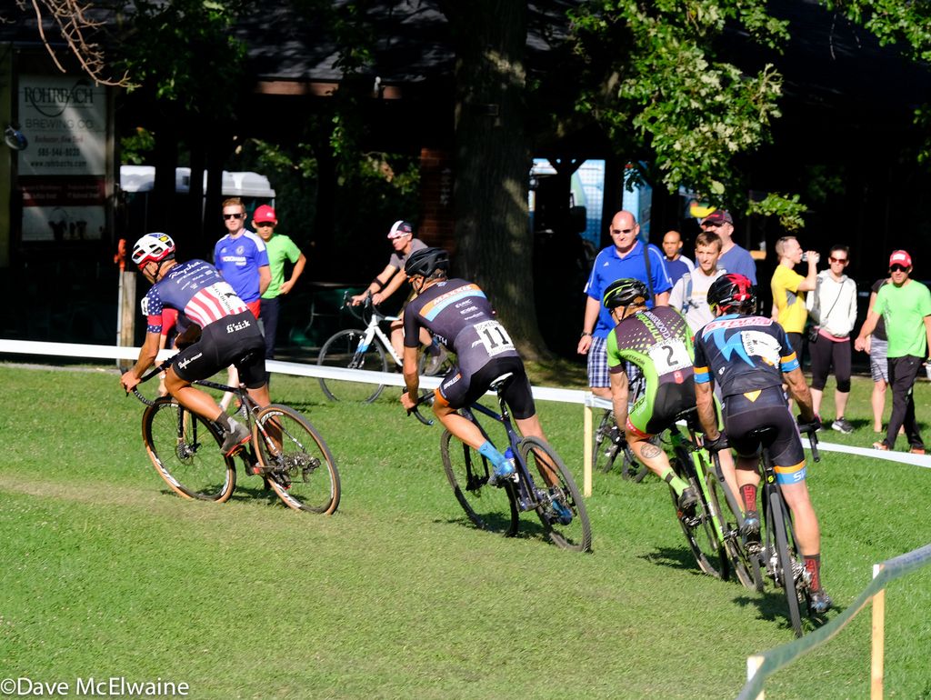 Jeremy Powers (Aspire Racing) leading Danny Summerhill, Dan Timmerman, and Stephen Hyde with less than a lap remaining.