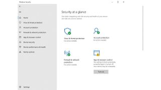 The user interface for Microsoft Defender Antivirus 