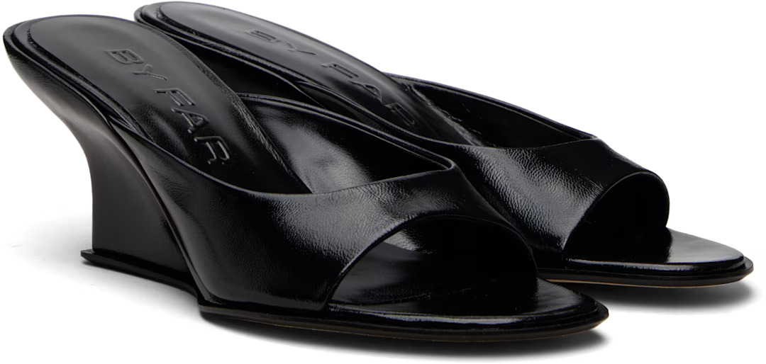 BY FAR, Black Caroo Heeled Sandals