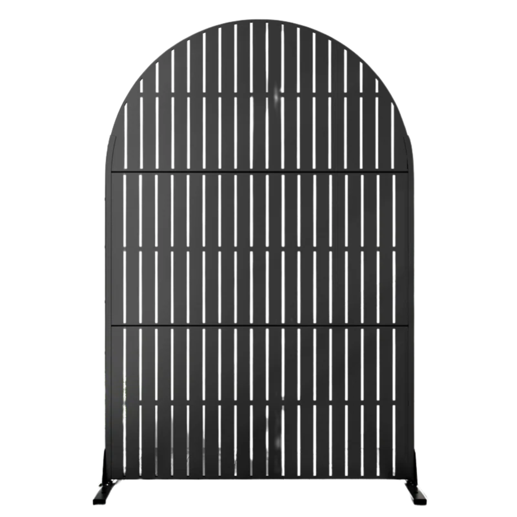 metal privacy screen with an arched top