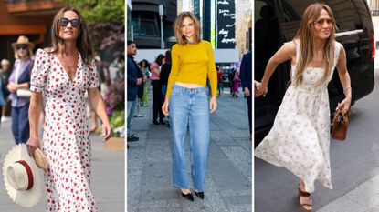 Pippa Middleton, Katie Holmes and Jennifer Lopez all wearing Reformation