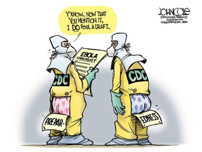 Editorial cartoon CDC preparedness Ebola health