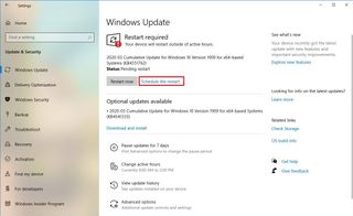 Windows Update Schedule a restart