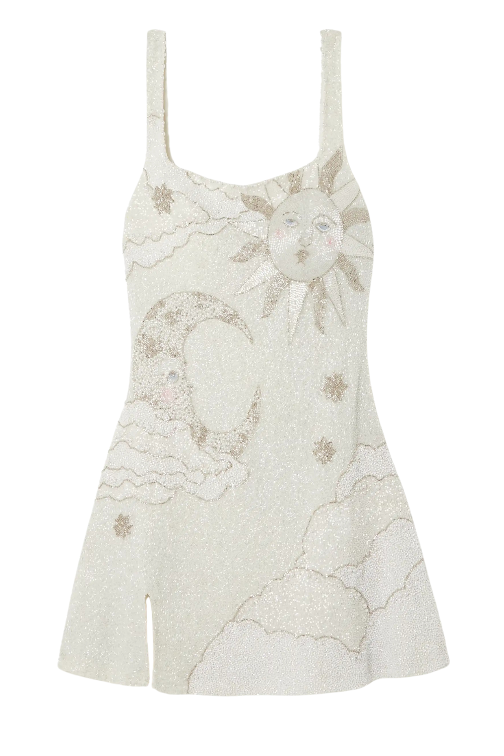 Lucina Embellished Stretch-Mesh Mini Dress