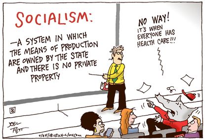 Political cartoon U.S. Socialism definition GOP
