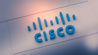 Cisco logo in blue on grey background