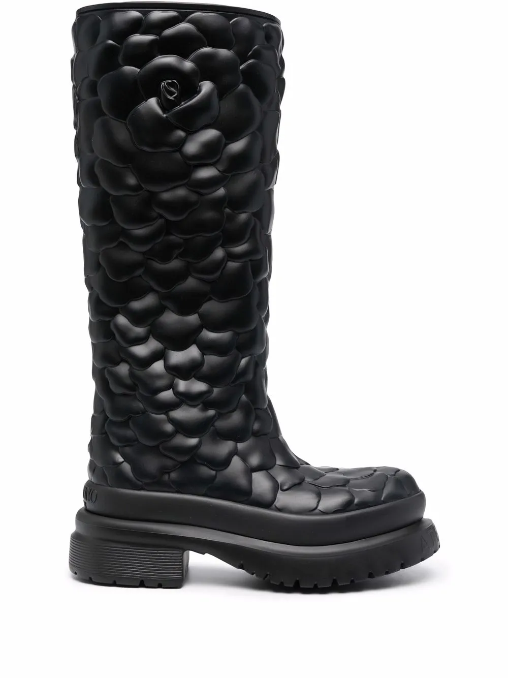 Valentino Garavani Atelier Floral-Embossed Mid-Calf Rain Boots | 36