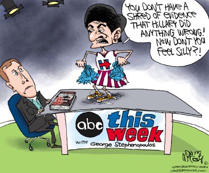Political cartoon U.S. Media Stephenopoulos Clinton
