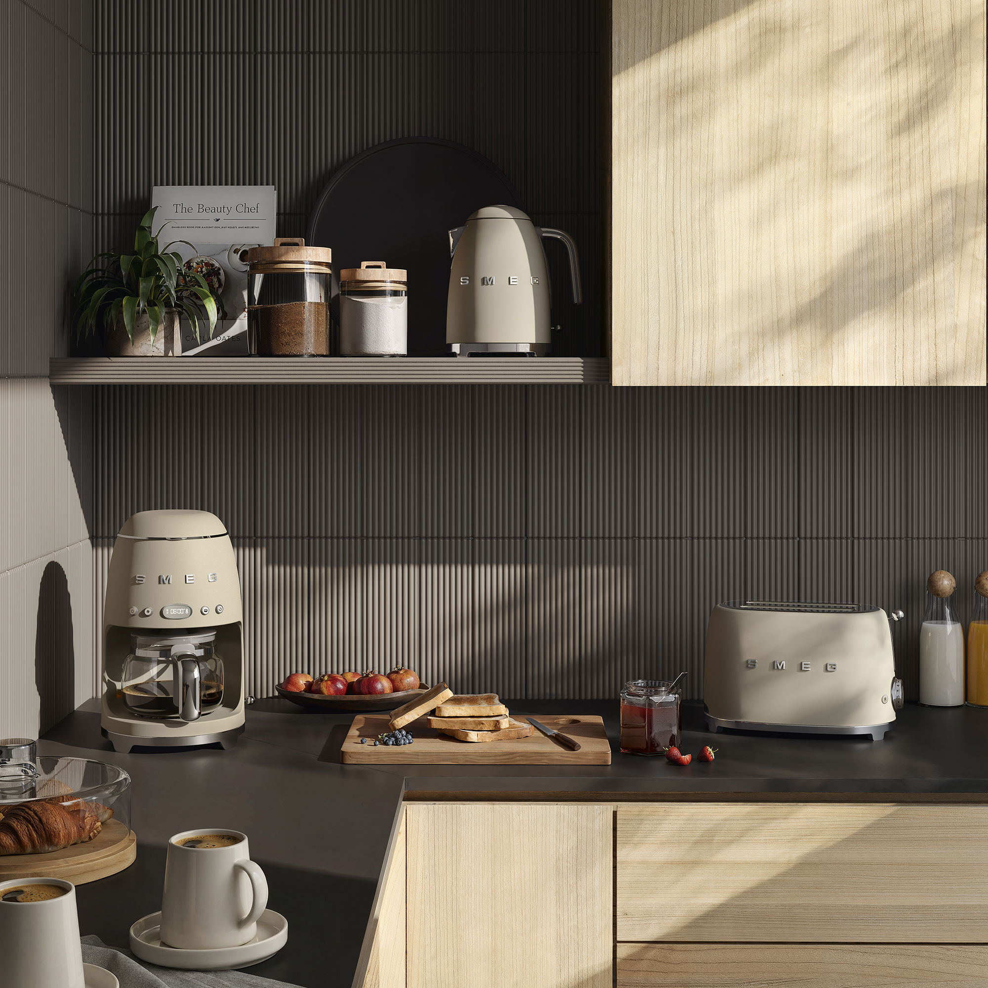 Smeg new beige kettle and toaster