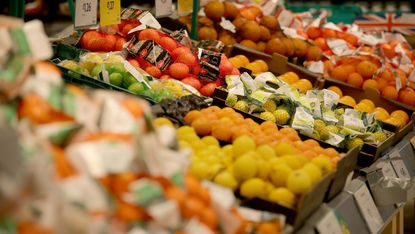 Supermarket fruit and vegetables 