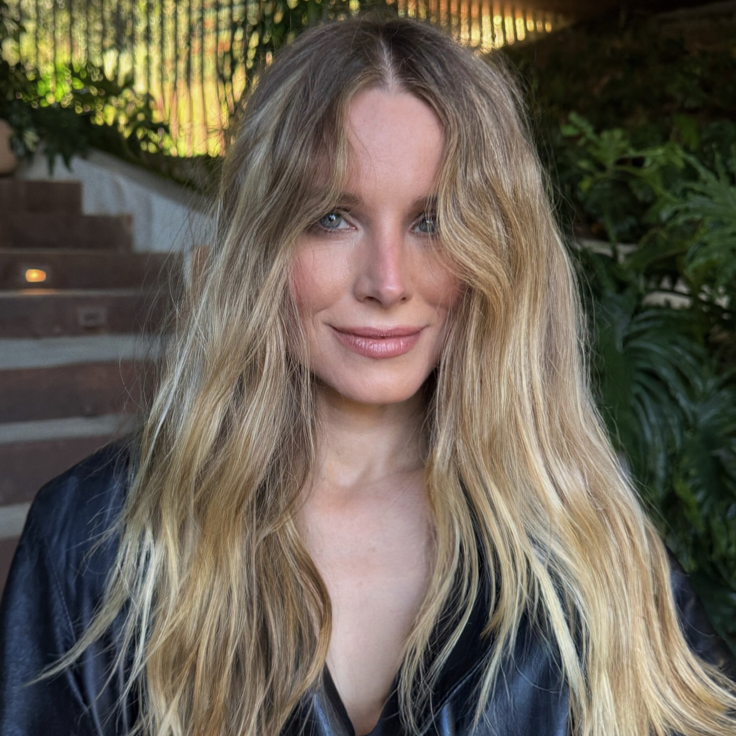Kristen Bell pictured with blonde hair and darker roots