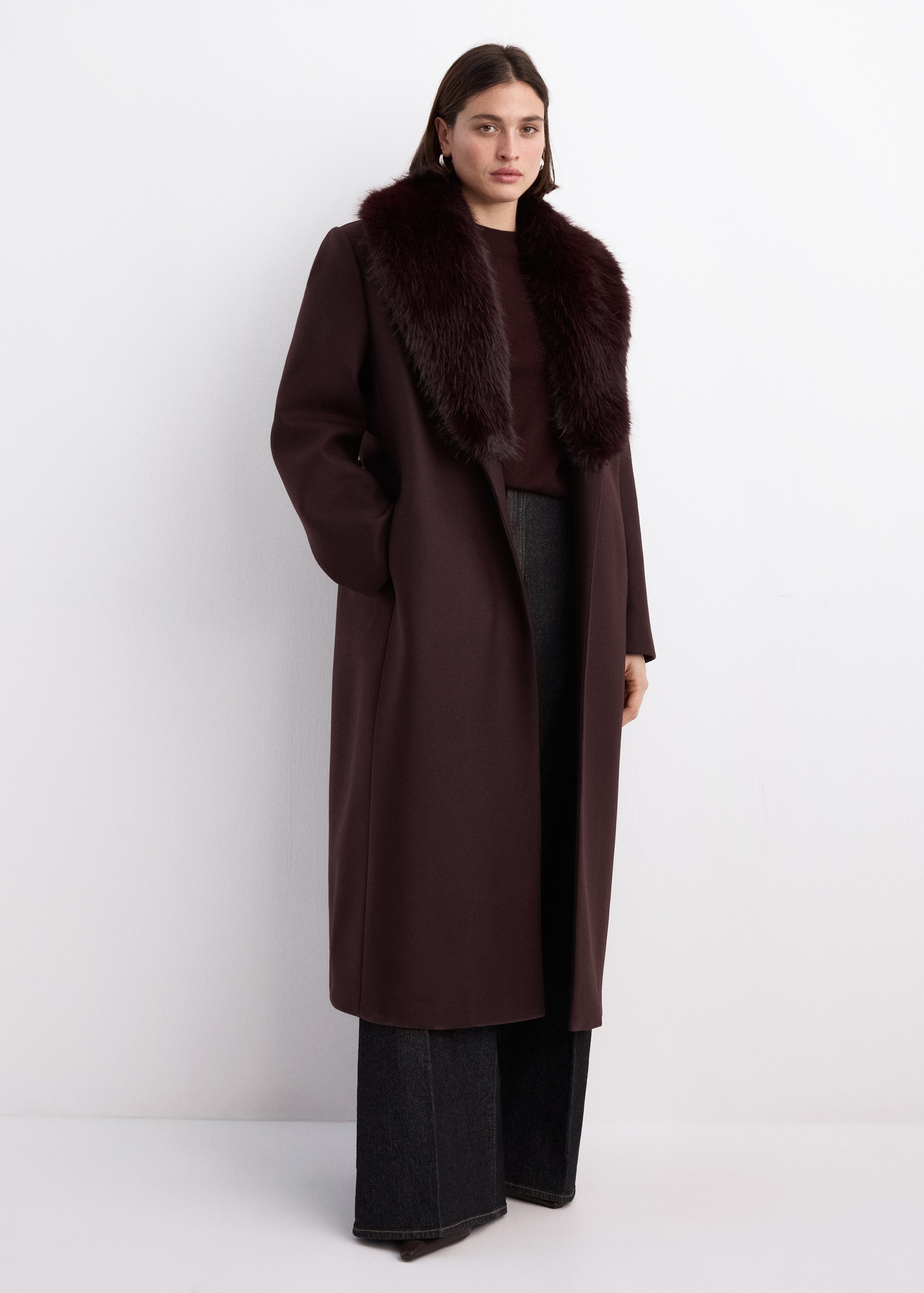 Manteco Wool Coat With Fur Collar - Women | Mango Usa