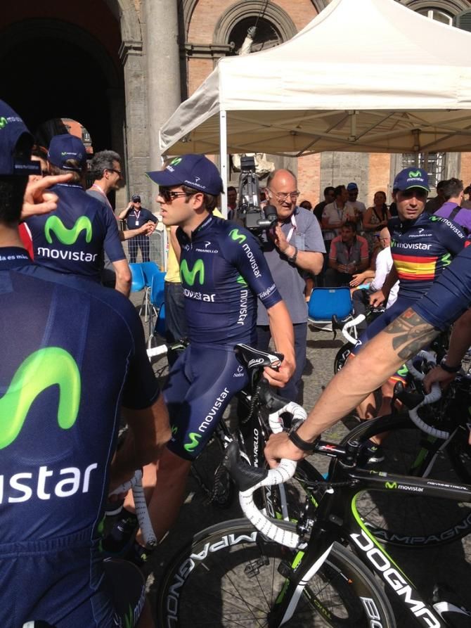 Movistars Alex Dowsetts looking relaxed on the eve of his first grand tour