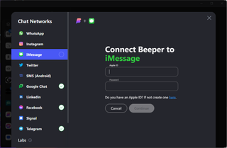 Enter your Apple ID login credentials into the Beeper app