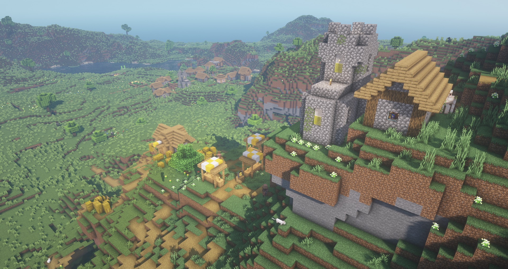 Minecraft - Two plains village spawned near one another