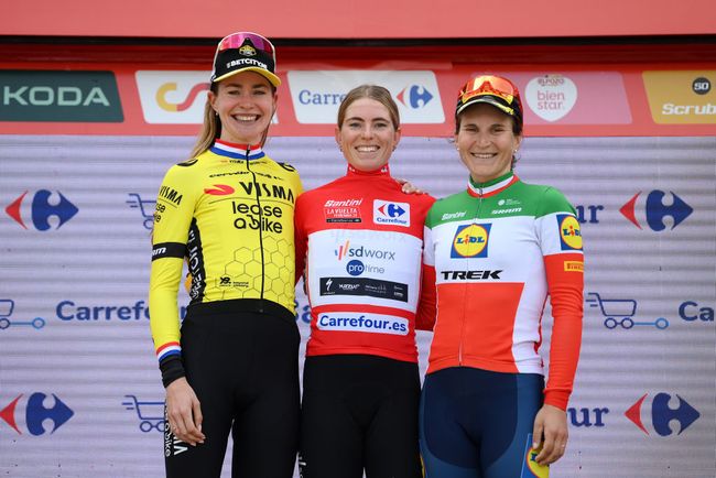 Il podio della Vuelta Femenina 2024 (Getty Images)