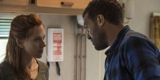 O-T Fagbenle and Scarlett Johansson in Black Widow