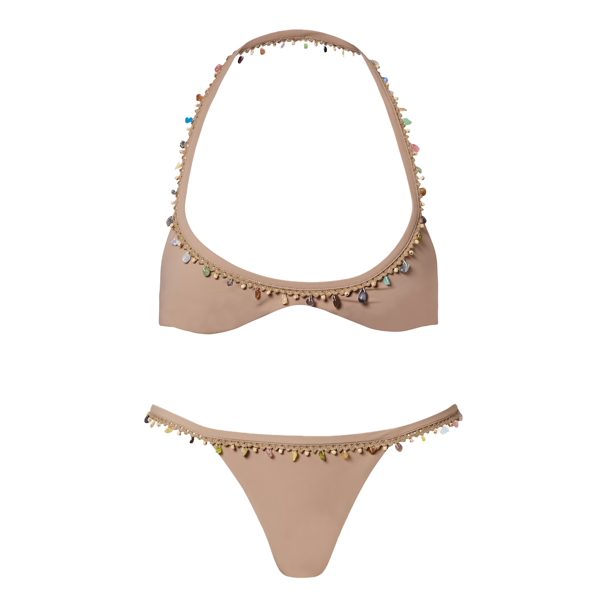 Beach Quartz Minuscule Embellished Bikini Top