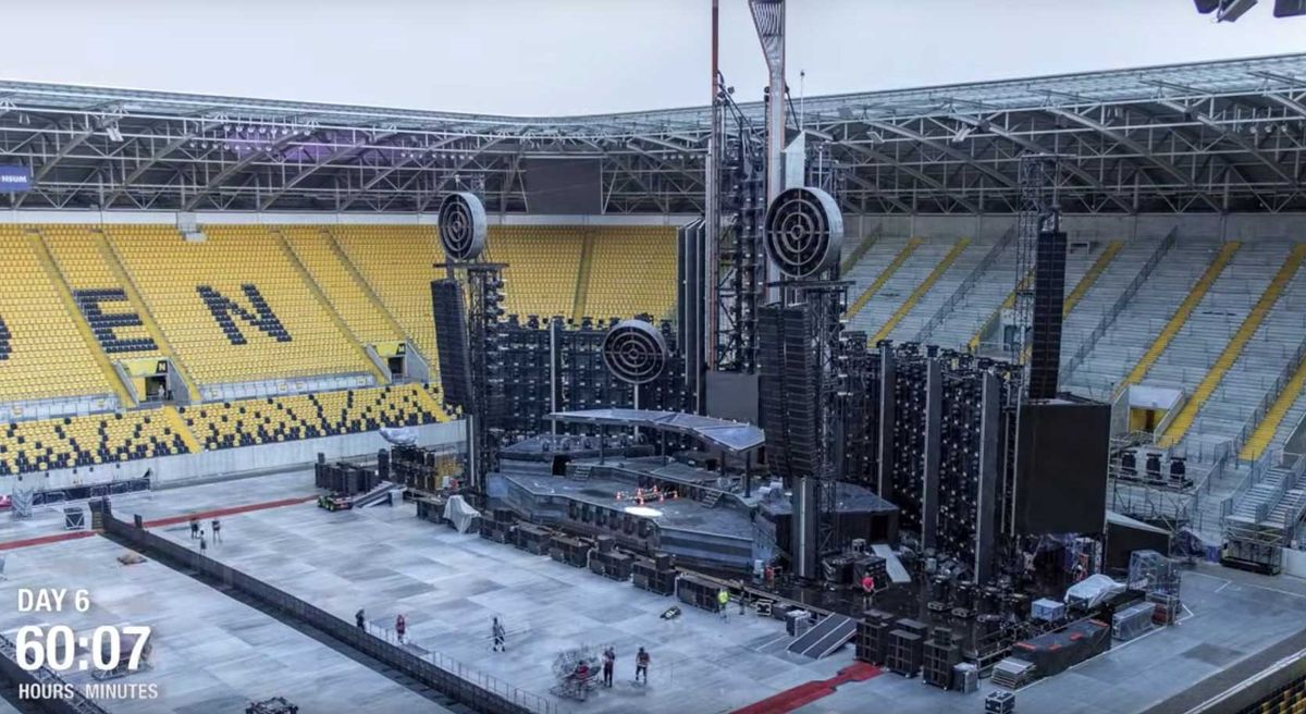 Rammstein launch spectacular timelapse stage construction video Louder