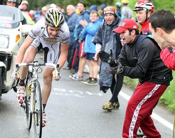 Ricco' gets some encouragement from the tifosi.