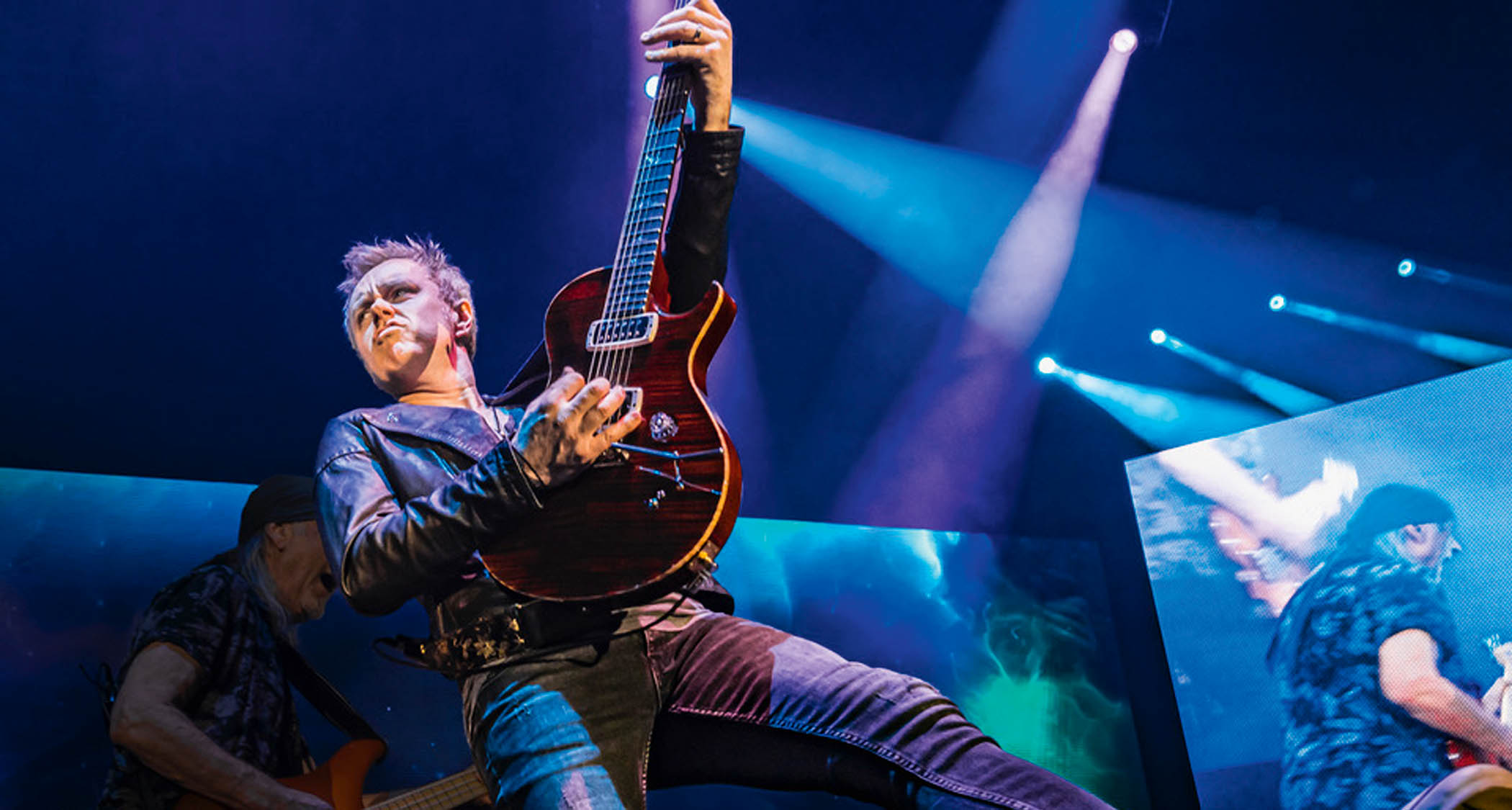 Simon McBride of Deep Purple plays his PRS singlecut on stage