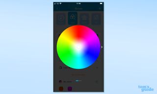 Govee Ambient RGBWW Portable Table Lamp app displaying color wheel