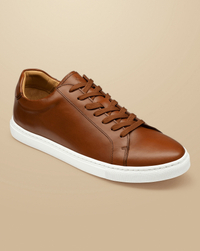 Charles Tyrwhitt Leather trainers – dark tan