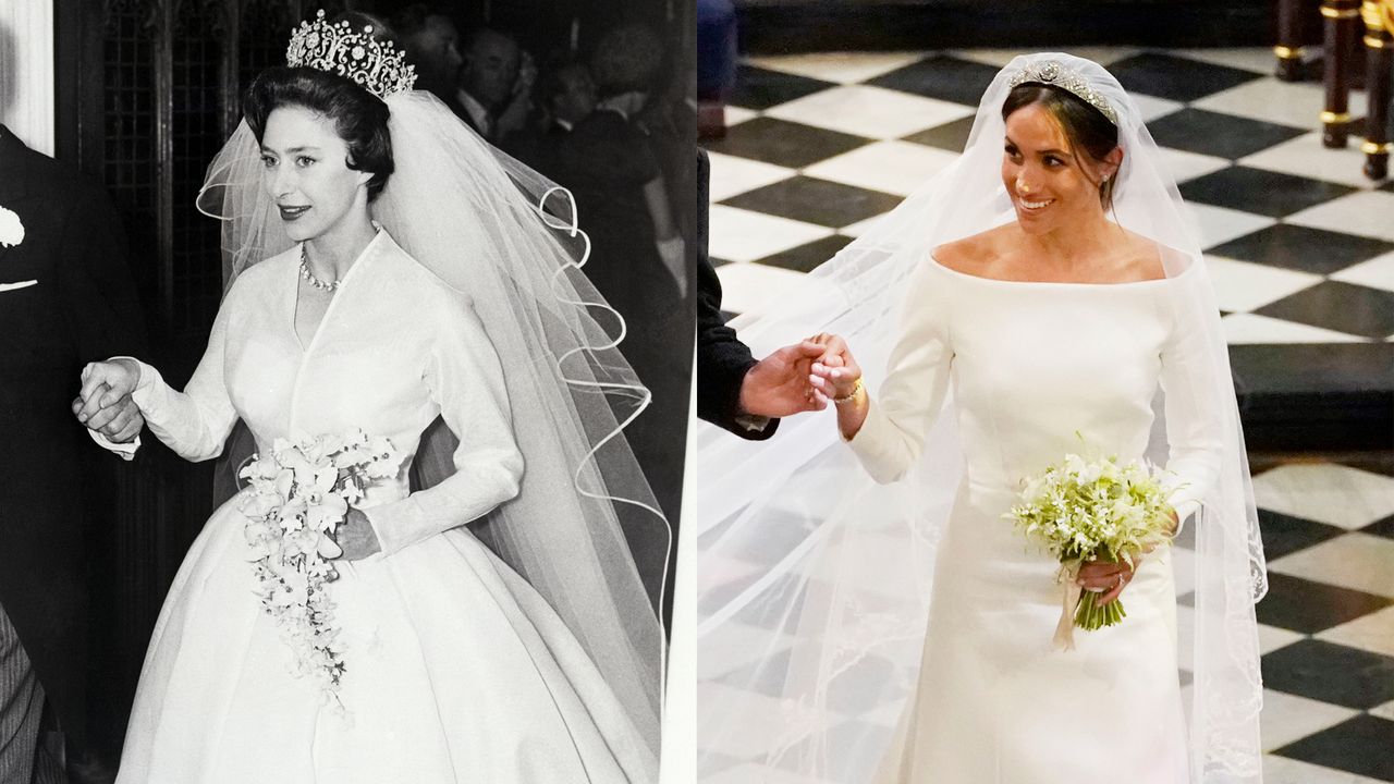 best royal wedding dresses princess margaret and meghan markle