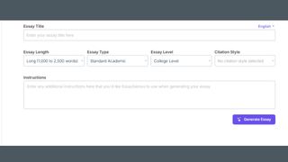 screenshot of Essay Genius
