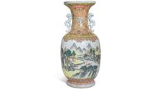 Famille-Rose “landscape” vase