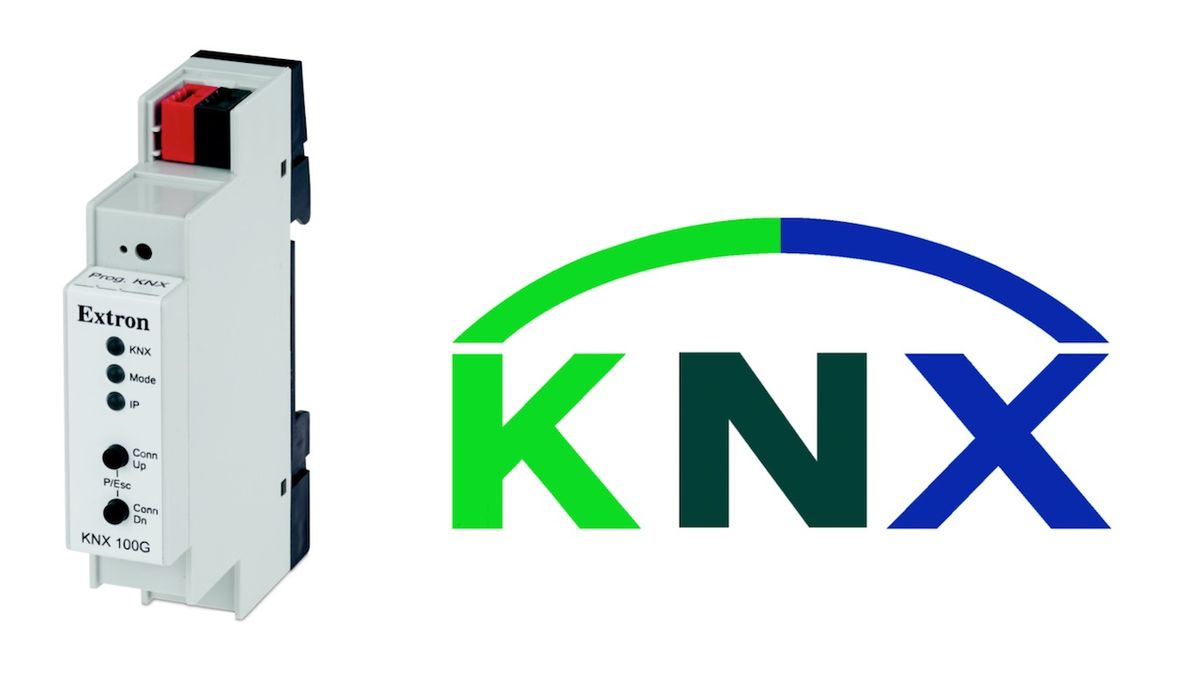 This compact IP KNX Interface provides control and monitoring of multiple building management disciplines with an Extron Pro Series control system. 