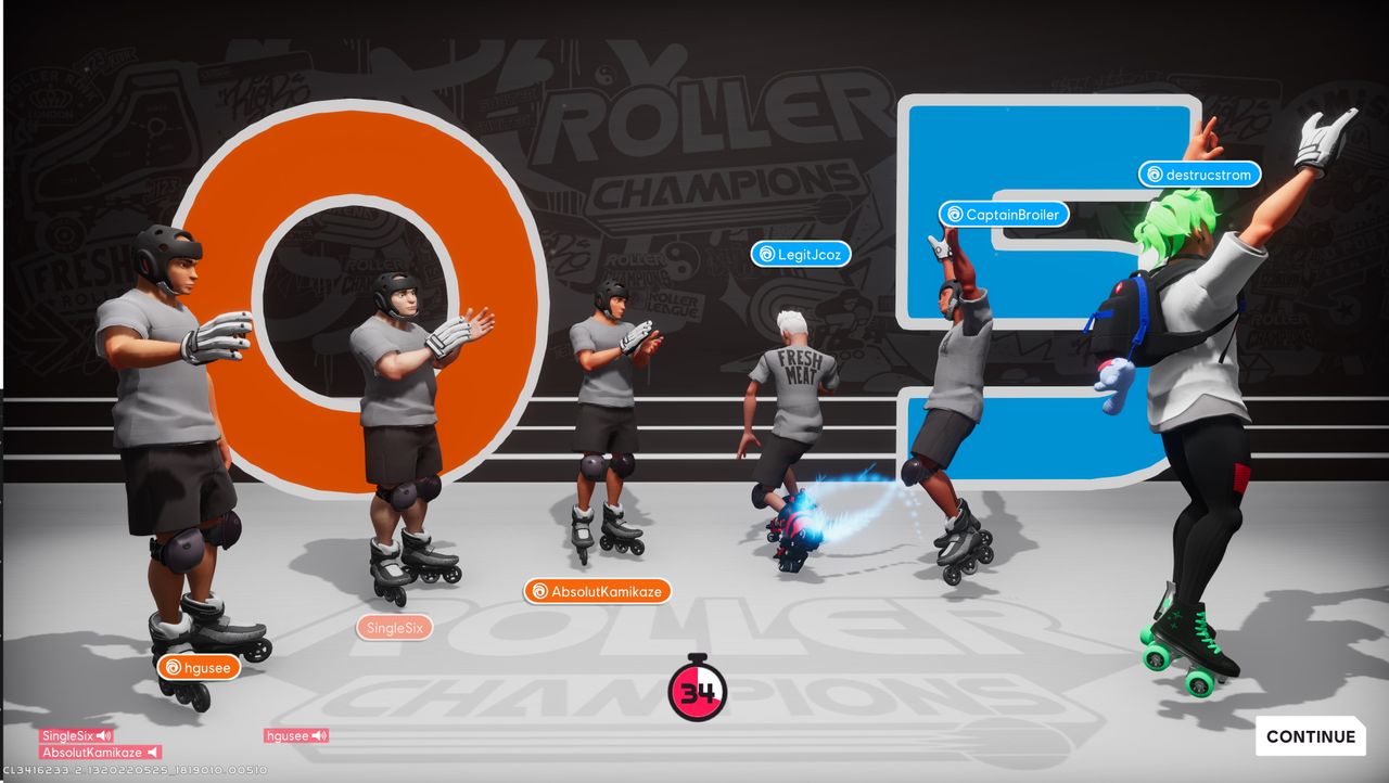 Roller Champions post-game screen
