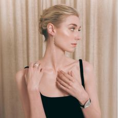 Elizabeth Debicki getting ready for the 2024 Emmys