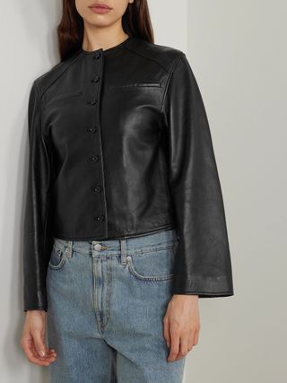 loulou studio cropped leather jacket