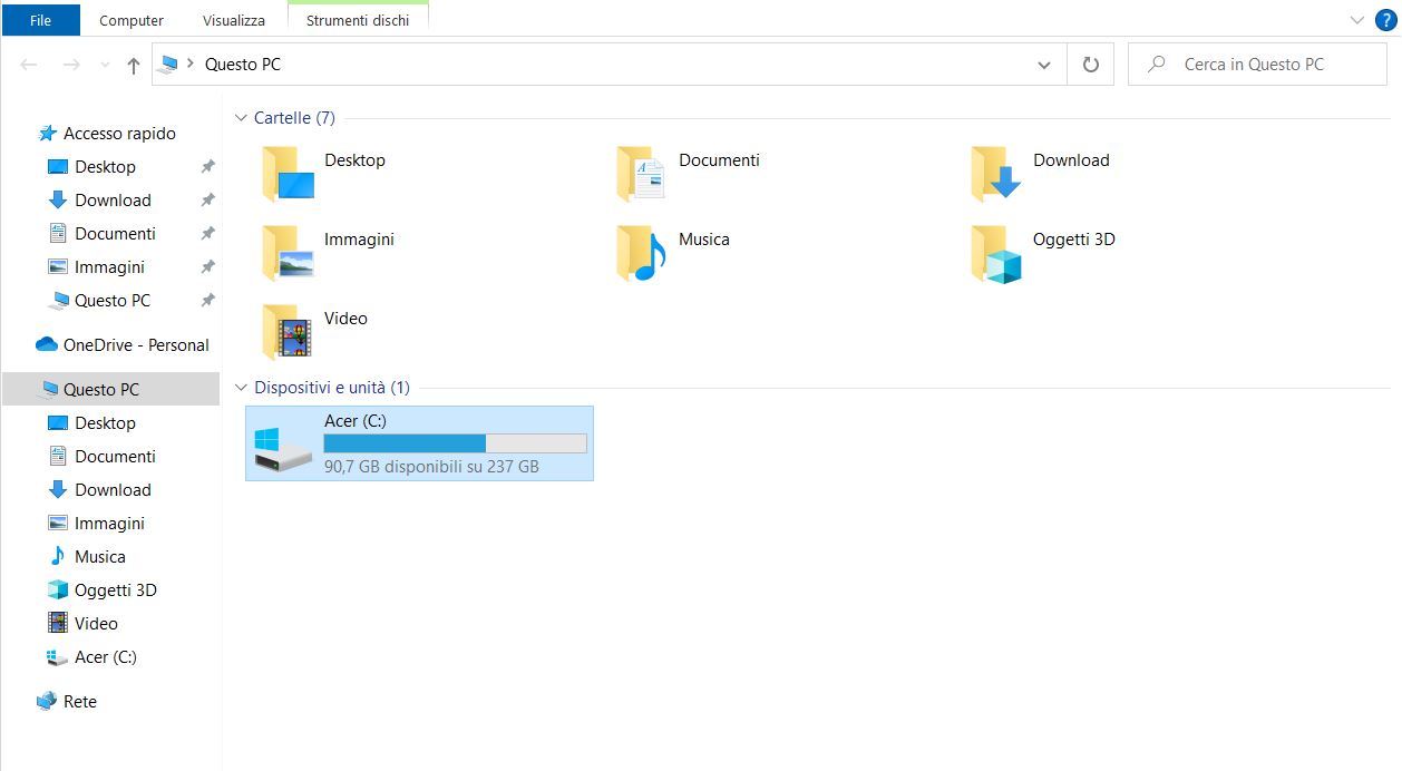 App Questo PC su Windows 10